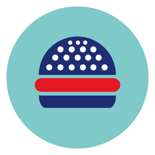 Icono de hamburguesa redonda Diseño PNG