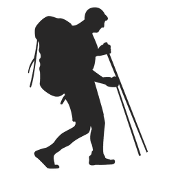 Silueta de senderismo Diseño PNG