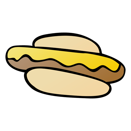 Hot dog bun cartoon PNG Design