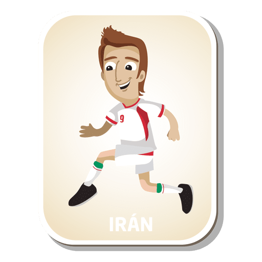 Iran football player cartoon PNG Design