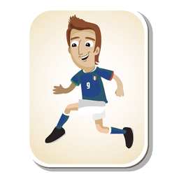 Italy football player cartoon PNG Design