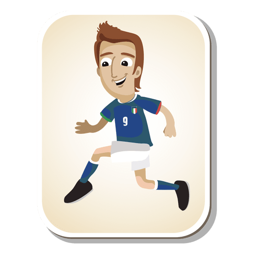 Dibujos animados de jugador de fútbol de Italia Diseño PNG