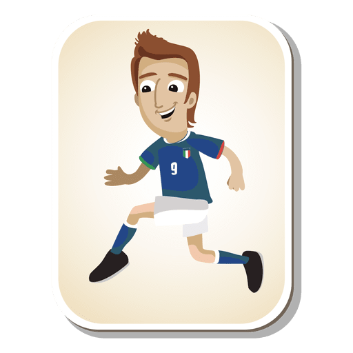 Italy football player cartoon PNG Design