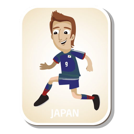 Japan football player cartoon