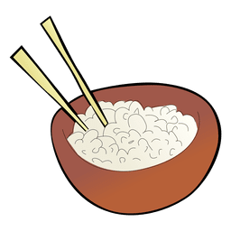 Japanese rice bowl PNG Design