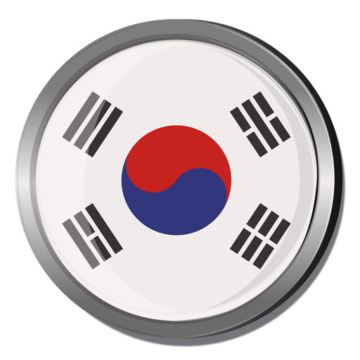 Korea round flag PNG Design