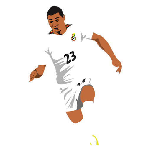 Kwadwo Asamoah Fußballer Cartoon PNG-Design