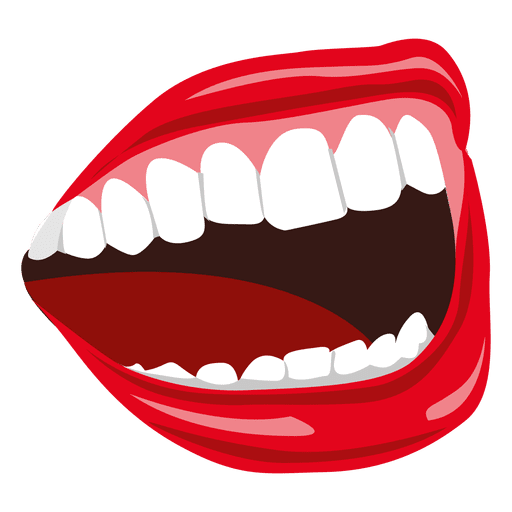 Dibujos animados de boca riendo Diseño PNG