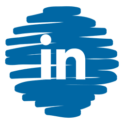 Linkedin distorted round icon PNG Design