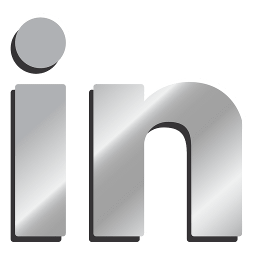 ícone prateado do Linkedin Desenho PNG