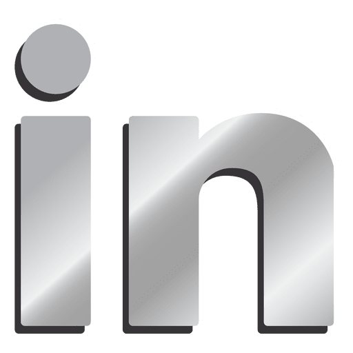 Linkedin silver icon PNG Design