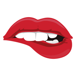 Expresión de mordedura de labios Diseño PNG
