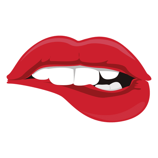 Lips biting expression PNG Design