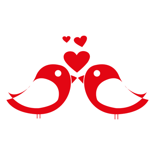 Lovebirds cartoon PNG Design