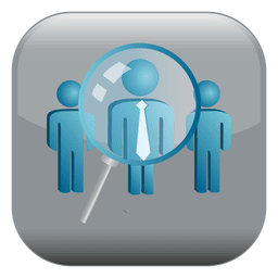 Magnifier people square icon PNG Design