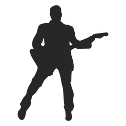 Silueta de guitarrista masculino Diseño PNG