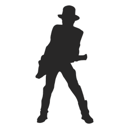 Silhueta 2 do guitarrista masculino Desenho PNG