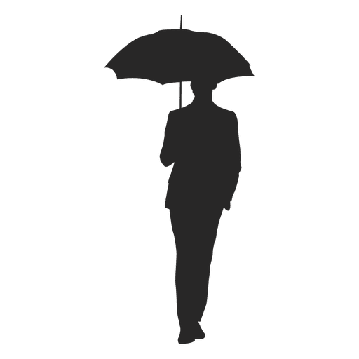 Mann stehend mit Regenschirm PNG-Design