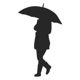 Hombre caminando con paraguas Diseño PNG