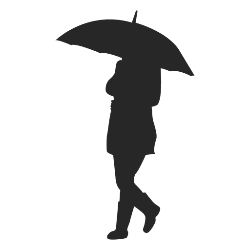 Male walking with umbrella