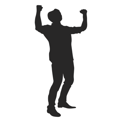 Man cheering silhouette PNG Design