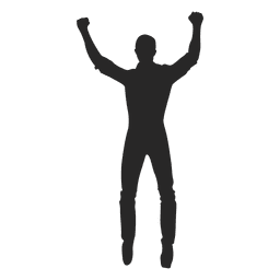 Hombre celebrar manos arriba Diseño PNG