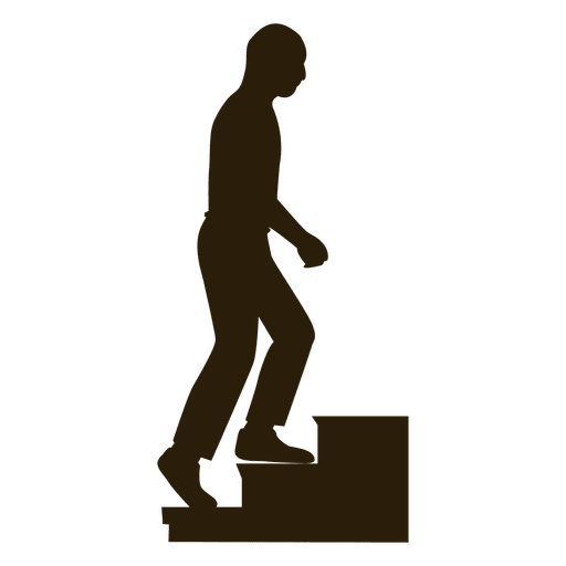 Bald Man Climbing Stairs Sequence 9 PNG Design