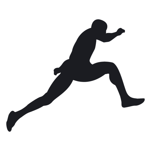 Man long jump silhouette PNG Design