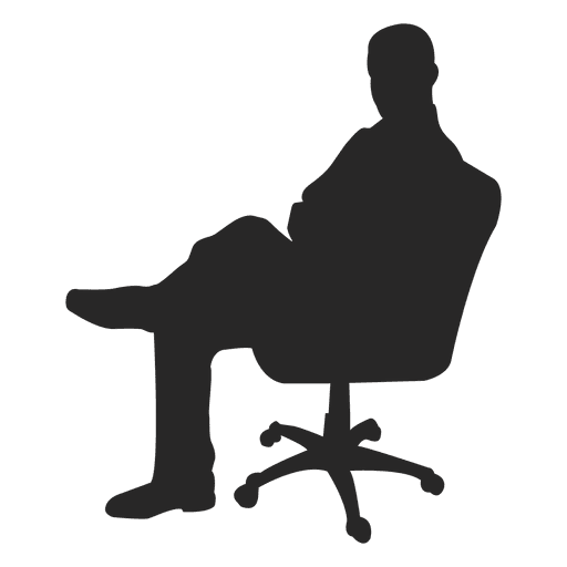 Man on rolling chair PNG Design