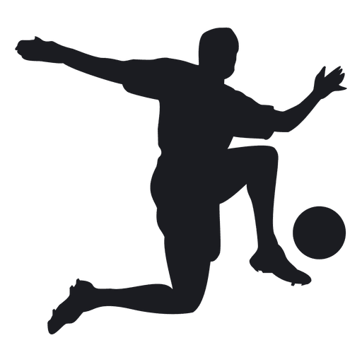 Man paying football silhouette PNG Design