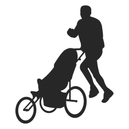 Man pushing child carriage PNG Design