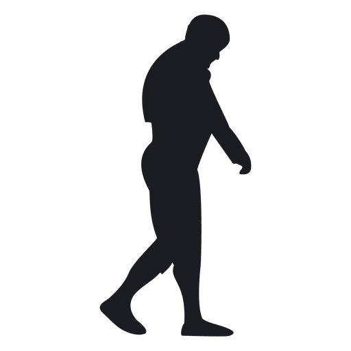 Silhueta de homem caminhando casual Desenho PNG