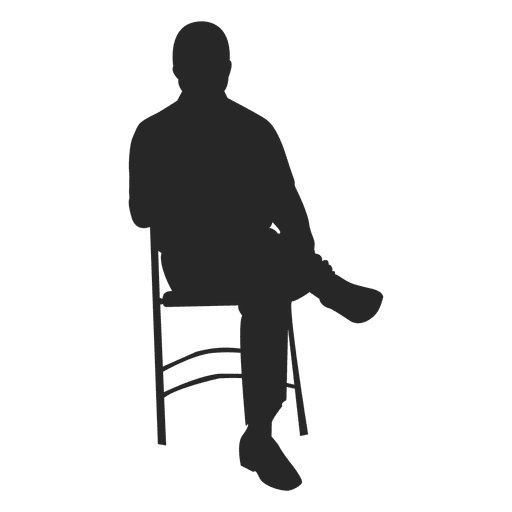 Hombre sentado en silla 1 Diseño PNG