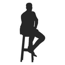 Hombre sentado en taburete Diseño PNG