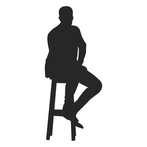 Man sitting on stool PNG Design