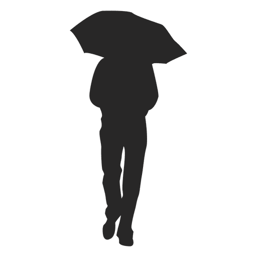 Hombre caminando con paraguas