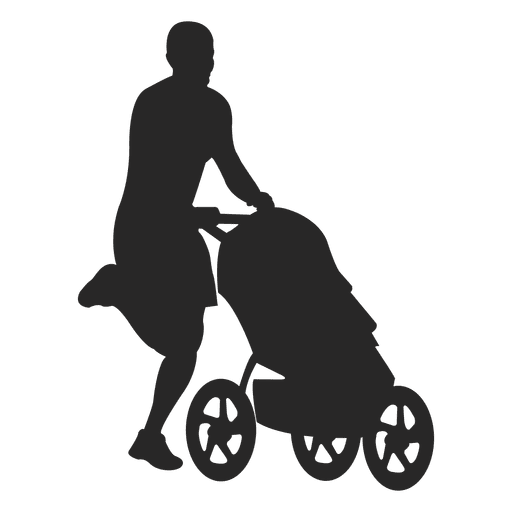 Mann mit Kinderwagen PNG-Design