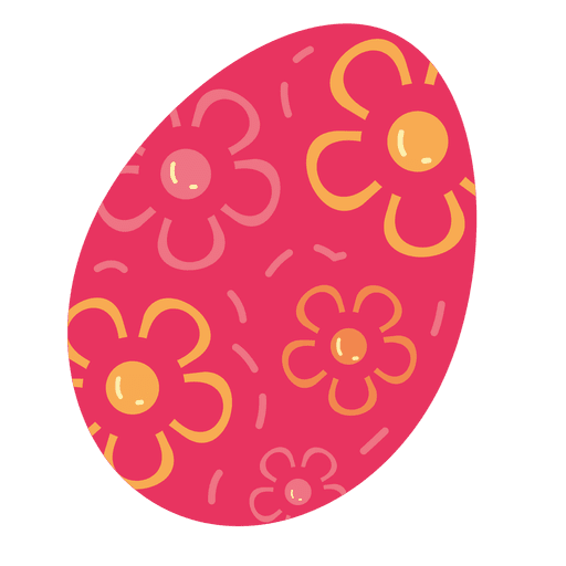 Maroon floral easter egg PNG Design