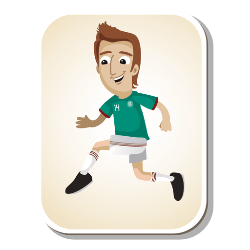 Dibujos animados de jugador de fútbol de México Diseño PNG