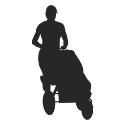 Mom pushing baby carriage PNG Design Transparent PNG