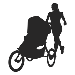 Mom pushing child carriage PNG Design Transparent PNG