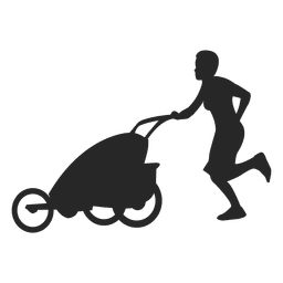 Mom with baby carriage PNG Design