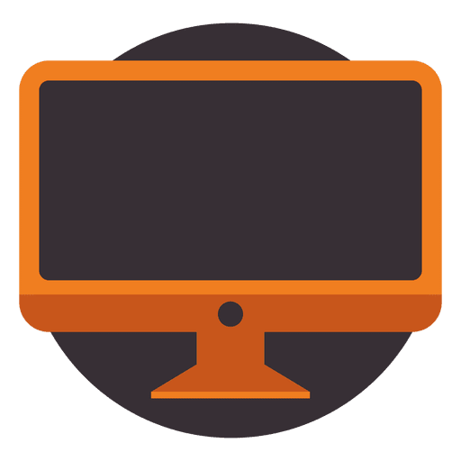 Monitor de marco redondo Diseño PNG