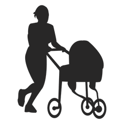 Mutter schiebt Kinderwagen PNG-Design