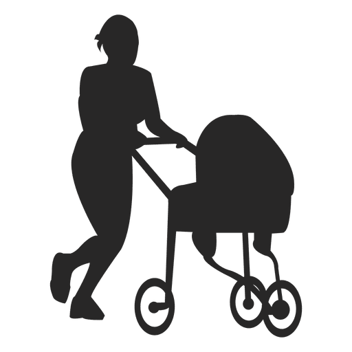 Download Mother Pushing Baby Carriage Transparent Png Svg Vector File