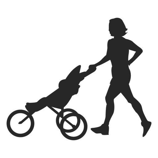 Mother with baby carriage PNG Design