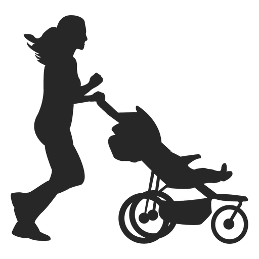 Mãe com carrinho de criança Desenho PNG