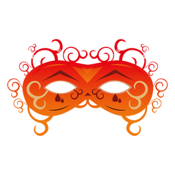 Máscara de carnaval naranja Diseño PNG