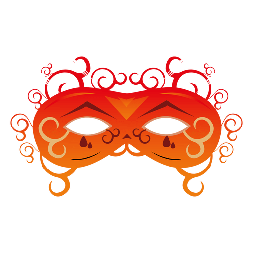 Máscara de carnaval naranja Diseño PNG