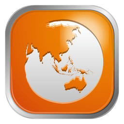 Orange globe icon PNG Design